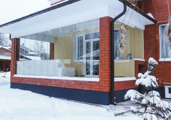 Терраса безрамное остекление система tiara