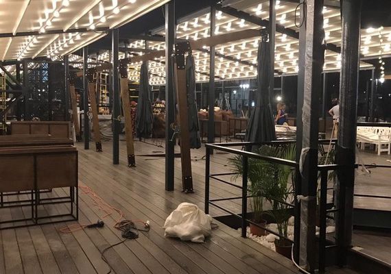 Терраса кафе крыша система Пергола